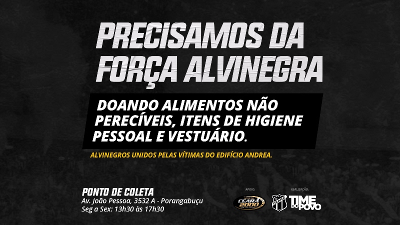 Ceará irá receber doações para as vítimas do desabamento do Edifício Andrea