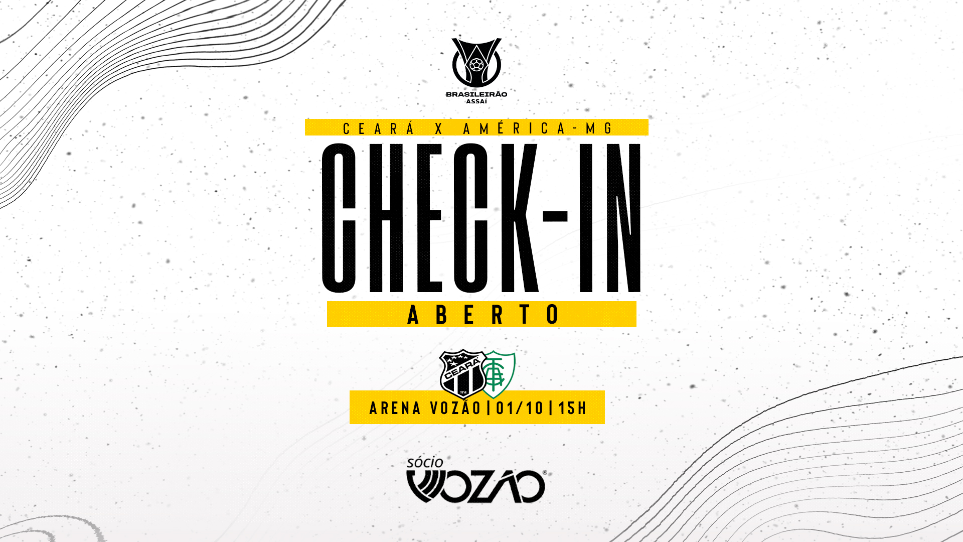 Sócio Vozão libera check-in para duelo entre Ceará x América-MG
