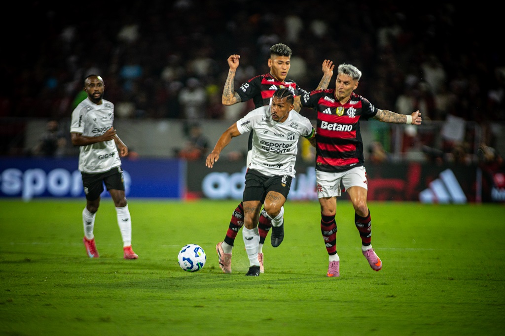 Série A: Ceará é superado pelo placar mínimo para o Flamengo no Rio de Janeiro