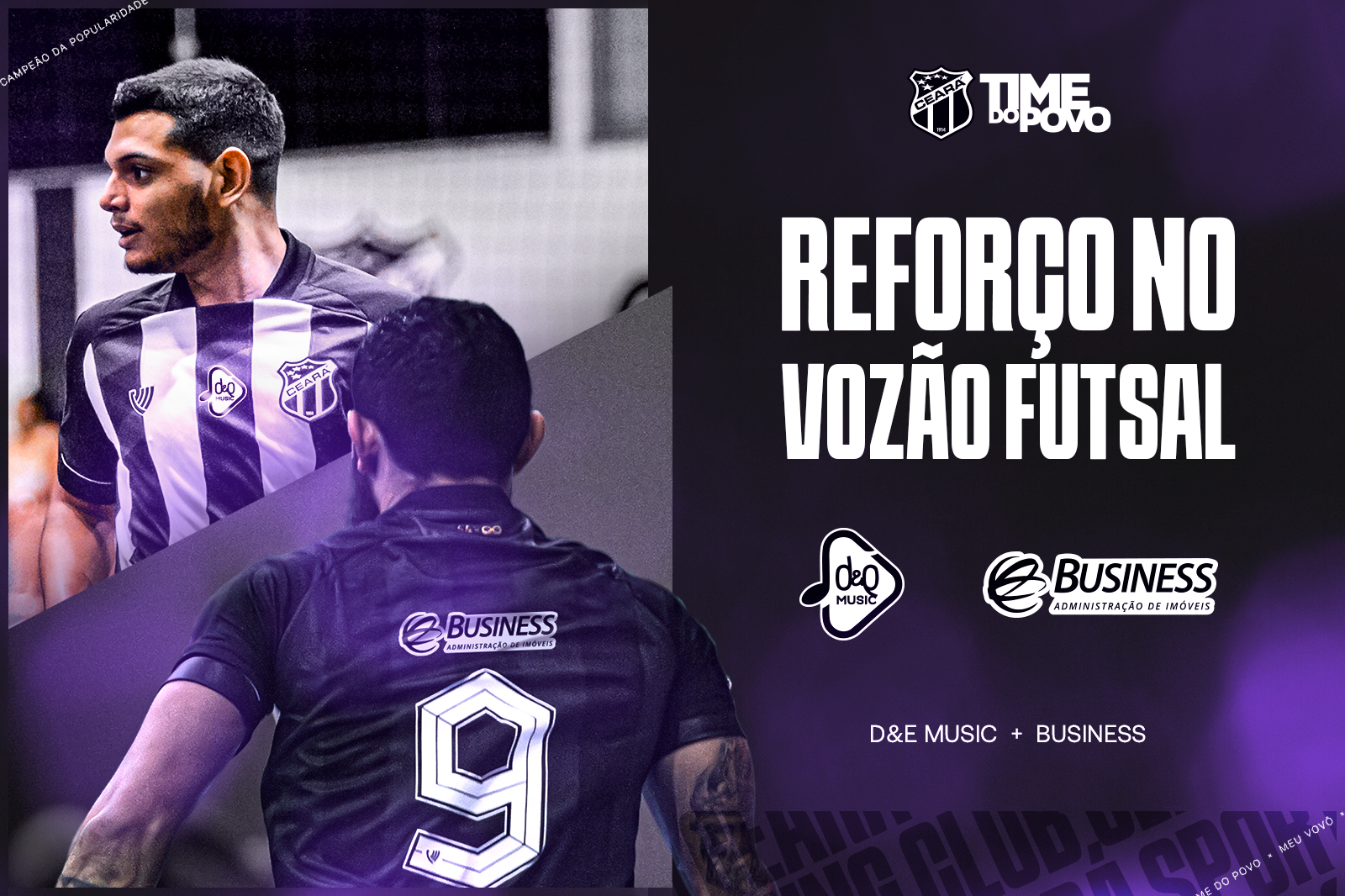 Futsal: D&E Music e Business Administração de Imóveis estamparão suas marcas na camisa alvinegra