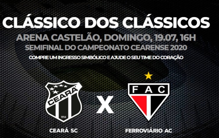 Clássico dos clássicos: Ceará e Ferroviário se unem para a venda de ingressos solidários