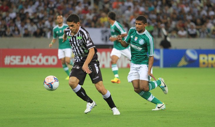 Ceará fica em vantagem duas vezes, mas cede empate ao Palmeiras