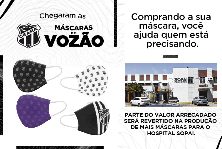Vozão irá fabricar máscaras de proteção personalizadas